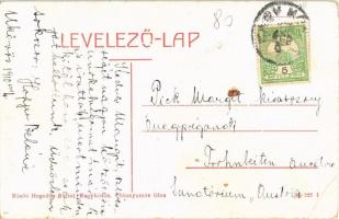 1910 Nagykőrös, Piac és Széchenyi tér, Pártos M. és Singer Mór üzlete. W.L. (?), Hegedűs Bálint kiad...