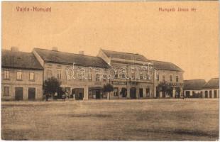 1908 Vajdahunyad, Hunedoara; Hunyadi János tér, Klein Adolf és Csúts Károly üzlete. W.L. (?) No. 472. / square, shops (EK)