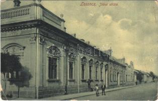 1915 Losonc, Lucenec; Jókai utca. Kiadja Redlinger, W.L. (?) / street + "LOSONCZ R.T. VÁROS HADIKÓRHÁZA"  (EK)