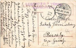 1915 Losonc, Lucenec; Jókai utca. Kiadja Redlinger, W.L. (?) / street + "LOSONCZ R.T. VÁROS HAD...