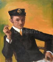 Jelzés nélkül: Egyenruhás férfi portréja. Olaj, vászon, restaurált, 78×60 cm