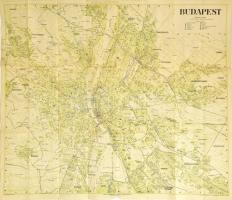Budapest térképe, 1:25 000, Klösz Gy. és Fia Térképészeti Műintézet, szakadással, 75×88 cm