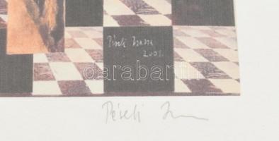Péreli Zsuzsa (1947-): Sakk. Computer print, merített papír. Jelzett, számozott: 100/50.  21,5x31 cm...