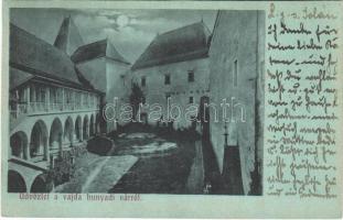 1902 Vajdahunyad, Hunedoara; vár este / castle at night