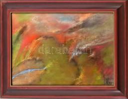 Lóránt János Demeter (1938): Tavaszi zápor. Pasztell, papír, jelzett, hátoldalán autográf felirattal...