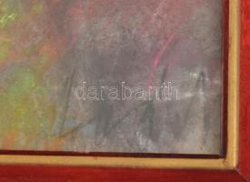 Lóránt János Demeter (1938): Tavaszi zápor. Pasztell, papír, jelzett, hátoldalán autográf felirattal...