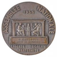 Franciaország 1956. "Országos Kiállítás" kétoldalas, peremén jelzett Ag emlékérem eredeti ...