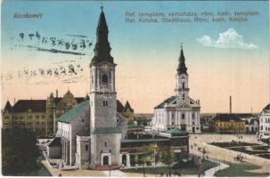 Kecskemét, Református és római katolikus templom, városháza