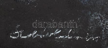 Szabó Vladimir jelzéssel: Golgota. Olaj, farost. Fa keretben. 100x90 cm