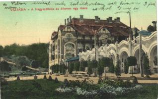 1911 Vízakna, Salzburg, Ocna Sibiului; Nagyszálloda és étterem egy része. Takács Jenő kiadása / spa hotel and restaurant