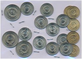 Jugoszlávia 1973. 10p (5x) + 1D (10x) + 1975. 5D Ni-sárgaréz "A felszabadulás 30. évfordulója&q...