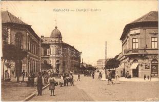 1918 Szabadka Subotica; Damjanich utca, Ivanits József üzlete. Vasúti levelezőlapárusítás 9180. / street, shops