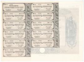 Hajdúszoboszló 1926. "Hajdúmegyei Takarékpénztár" részvény 15P-ről szelvényekkel, "20...
