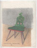 Marossy L. jelzéssel: Torockói (Erdély) szék és vetett ágy, 2 db grafika. Ceruza, hártyapapír, 29×37 cm