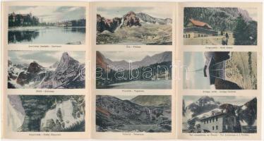 1914 Tátra, Magas-Tátra, Vysoké Tatry; Emléklap a Magas Tátráról, kihajtható lap: Tarpatakfüred, Tar...