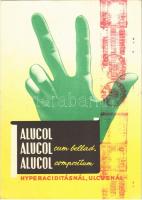 1950 Alucol cum bellad. compositum. Hyperaciditásnál, ulcusnál. Dr. Wander gyógyszer és tápszergyár rt. reklámja / Hungarian medicine advertisement (12 x 17 cm)