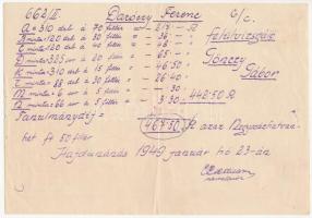 Hajdunánás 1926. "Hajdunánási Gazdasági Bank Részvénytársaság" 1/50 töredékrészvénye 0,10P...