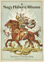 1915 A Nagy Háború Albuma, a Vasárnapi Újság által kiadott műmellékletek dekoratív nagy méretű litografált kétlapos reklámkiadványa, szign. Juszkó Béla, hajtva, jó állapotban