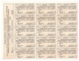 Budapest 1922. "Magyar Nemzeti Gazdasági Bank R.T." névre szóló részvénye 5000K-ról, szelv...