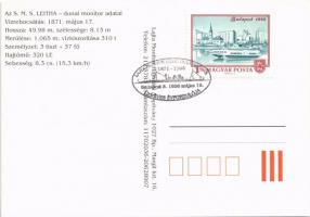 1996 Lajta monitor (SMS Leitha) helyreállításának emléklapja. Lajta Monitor Hajózási Alapítvány kiad...