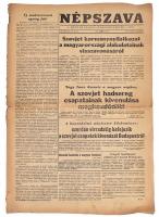 1956 Népszava 84. évf. 257. sz., 1956. október 31., benne a forradalom híreivel, kisebb szakadásokkal, 6 p.