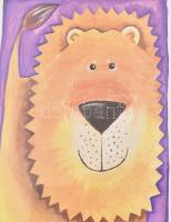 Kati Mandaley 2 db állatos grafika nyomat, üvegezett keretben 34x19 cm