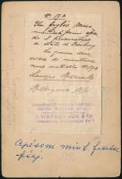 1890 Stelczer Endre, Kucsera István Pozsony szabad királyi város rendőrkapitánya helyettesének nagym...