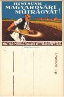 Hintsünk magyaróvári műtrágyát! Bruchsteiner és Fia / Hungarian fertilizer advertisement + 1945-1946 Magyarország Felszabadulásának Évfordulója So. Stpl.