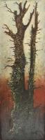 Gádor Emil (1911-1998): Öreg fa, olaj, farost, jelzett a hátoldalán, fa keretben, 60x20cm