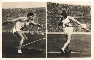 Olympische Spiele Berlin 1936. Carpenter (USA) Erringer der Godlenen Medaille im Diskuswerfen (50,45 m) Presse Photo / 1936 Summer Olympics, Carpenter (USA) wins the gold medal in discus throw (EK)