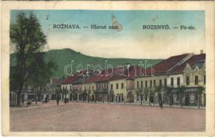 1928 Rozsnyó, Roznava; Fő tér, Bolics üzlete / main square, shops (EK)