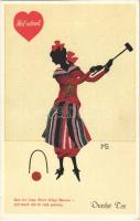 Heil-Schnell. Auch der leichte Sport bring Wunden - Heil-Schnell läßt sie rasch gesunden / Croquet playing lady, silhouette art postcard with sport cream advertisement s: Marte Graf (EK)