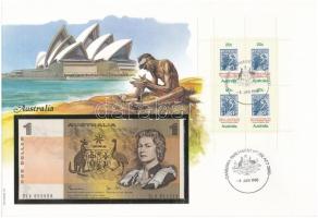 Ausztrália 1983. 1D borítékban, alkalmi bélyeggel és bélyegzéssel T:I  Australia 1983. 1 Dollar in envelope with stamps and cancellations C:UNC