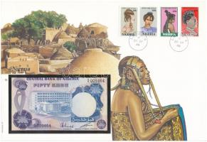 Nigéria 1983. 50K felbélyegzett borítékban, bélyegzéssel T:I Nigeria 1983. 50 Kobo in envelope with stamp and cancellation C:UNC