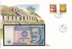 Peru 1987. 10I felbélyegzett borítékban, bélyegzéssel T:I Peru 1987. 10 Intis in envelope with stamp and cancellation C:UNC