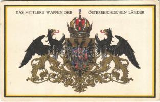 Das mittlere Wappen der Österreichischen Länder / The middle coat of arms of the Austrian countries. Offizielle Karte für Rotes Kreuz, Kriegsfürsorgeamt Kriegshilfsbüro Nr. 285. s: Ströbl (EB)