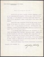 1926 vitéz Fábry Dániel őrnagy, József főherceg szárnysegédjének aláírt levele ismeretlennek, melyben a főherceg tulajdonában lévő antik tárgyakról szól.