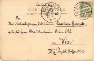 1900 A la votre! / Lady with champagne, New Year greeting (kis szakadás / small tear)