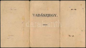 1944-1945  Kabay János, a rákosszentmihályi Szent István Gyógyszertár tulajdonosának vadászjegye fén...