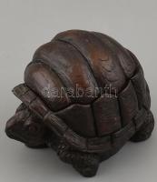 Műgyanta teknős formájú dobozka. 10x8x7 cm