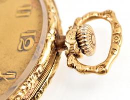 14K arany (Au) Doxa zsebóra működő, jó állapotban, szép állapotú tokkal. Jelzett  br: 65,6 g, d: 48 ...