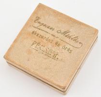 cca 1910 Engeszer Miklós ékszerész és órás Pécsett ékszeres papírdoboz, kopottas, 5,5x5,5x1,5 cm