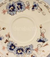 Zsolnay búzavirág mintás teás készlet. Kézzel festett, jelzett, mázrepedésekkel. Hat személyes