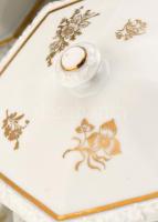 Rosenthal 12 személyes porcelán étkészlet. Aranyozott, kézzel festett, jelzett, minimális kopással