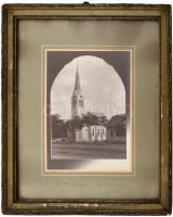 Lipták János (1881-1959) építész által 1907-1908-ban épített templom, kartonra kasírozott fotó, üveg...