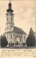 1902 Zimony, Semlin, Zemun; Park Kirche / templom / church
