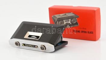 Sport Glass japán gyártmányú összecsukható fémtokos látcső, eredeti dobozában, kis kopással, 11x6 cm