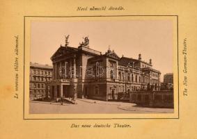 cca 1900 Prága album, 16 fekete-fehér képet tartalmazó album, rajta a prágai nevezetességekkel, négy...