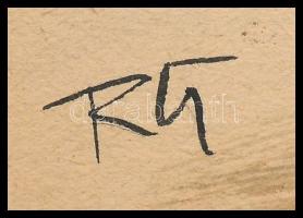 Ruszkay György (1924-1998): CD - Karikatúra, vegyes technika, papír, jelzett, szélén kis szakadások,...