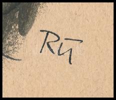 Ruszkay György (1924-1998): 3 db grafika, vegyes technika, papír, jelzett, 15×14,5 és 21,5×15 cm